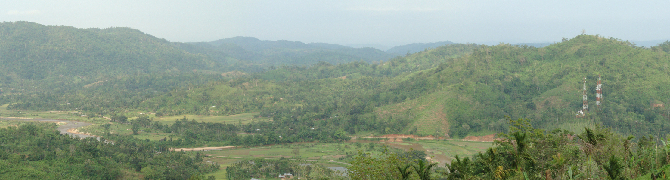Panoramic view of the Jinari River Valley, in the East Garo Hills.