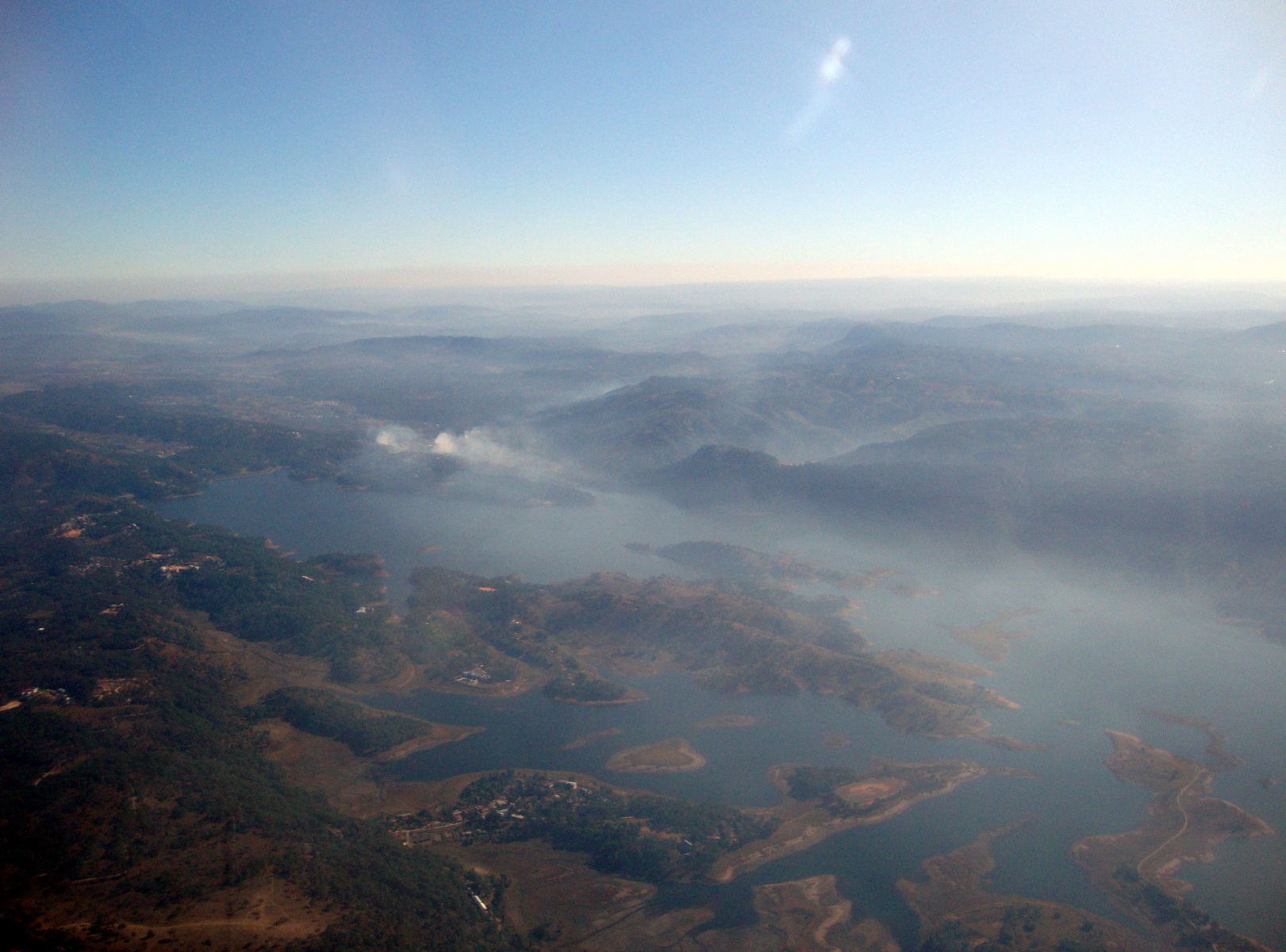Aerial view of Umiam Reservoir in January 2010.