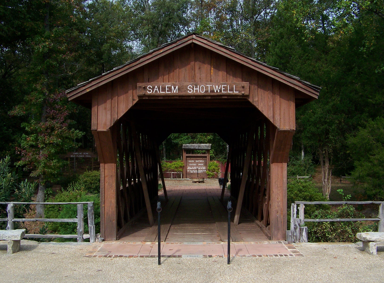 The reconstructed Salem-Shotwell Bridge at its new location in Opelika Municipal Park.