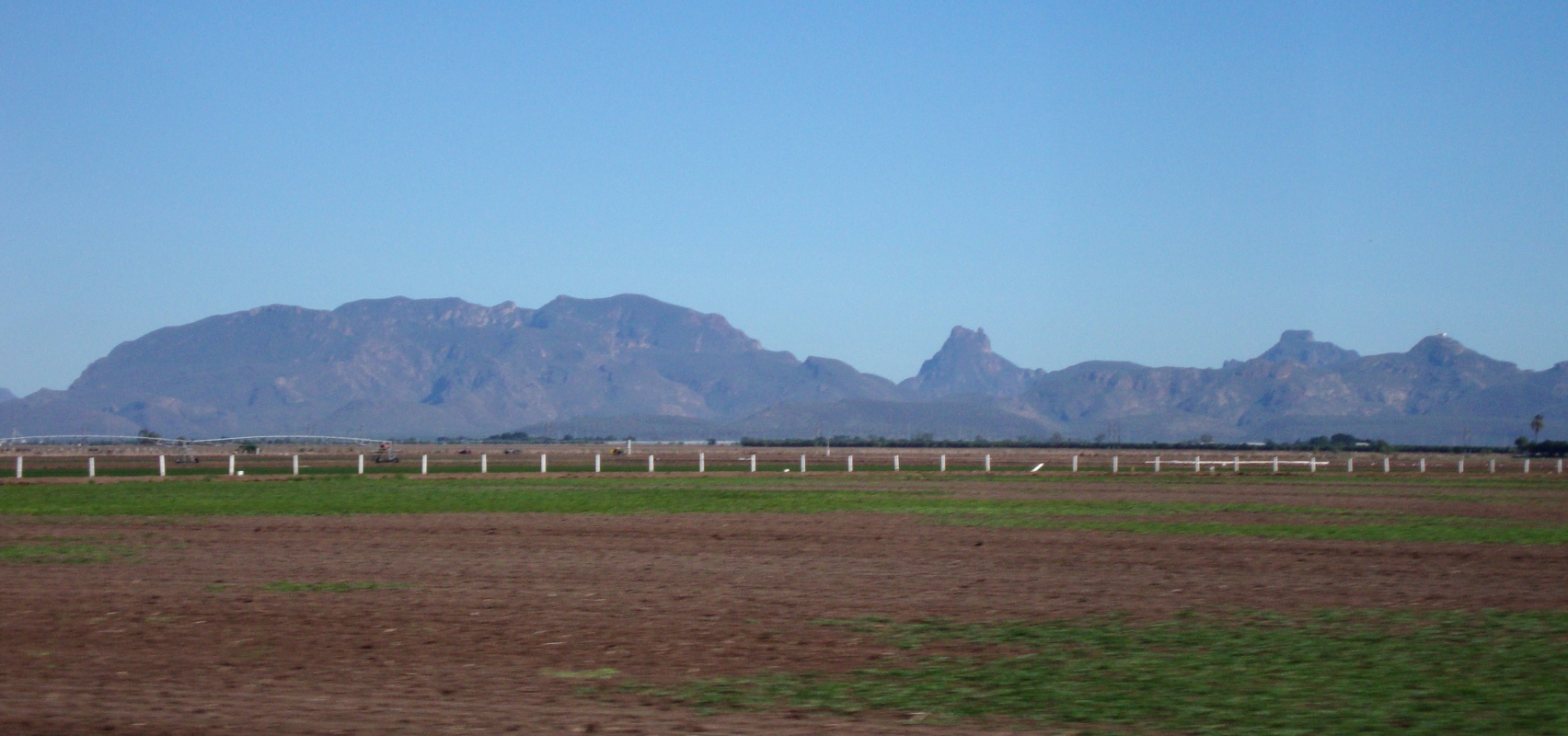 View of countryside outside of Ciudad Obregon, Sonora, Mexico.