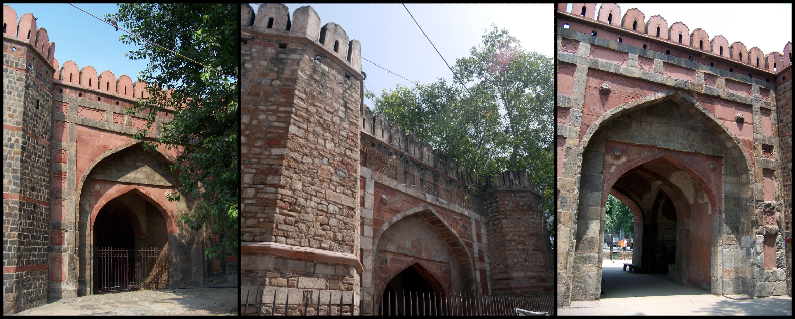 Left to right: Ajmeri Gate, Turkman Gate, Delhi Gate.