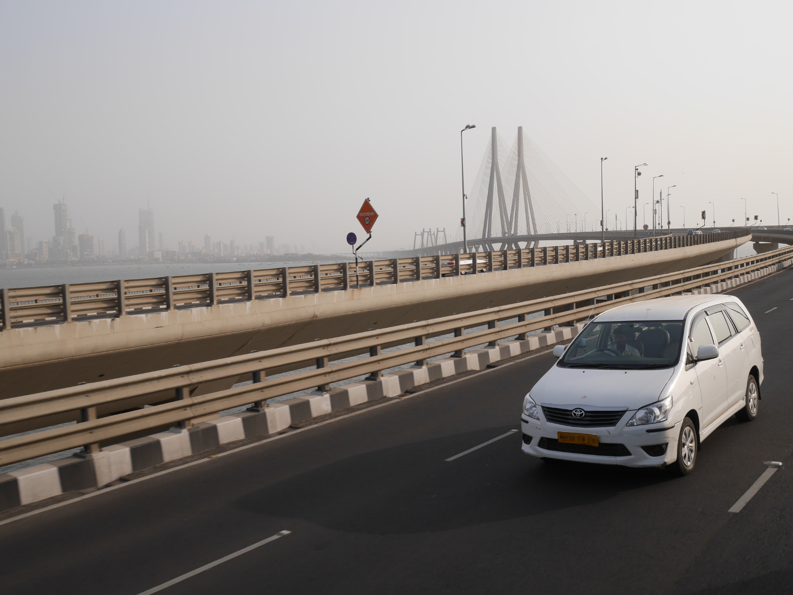 A Toyota Innova crossing the Bandra-Worli Sea Link in Mumbai (Bombay).