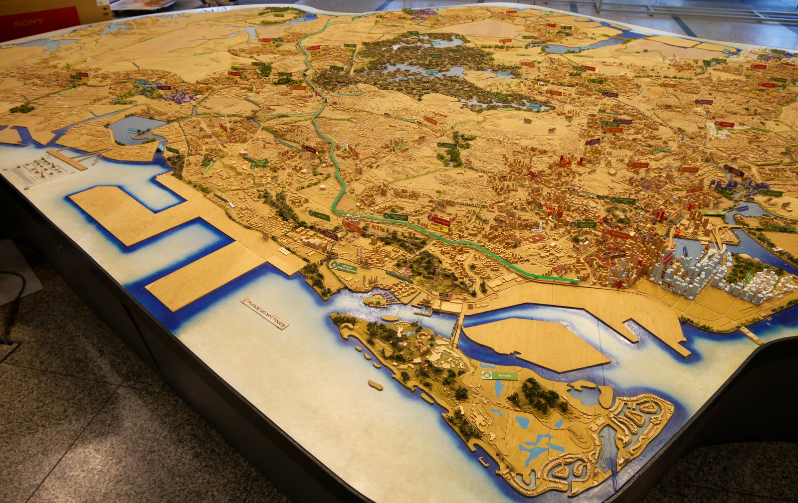 Scale model of the entire nation of Singapore, in the Singapore City Gallery.