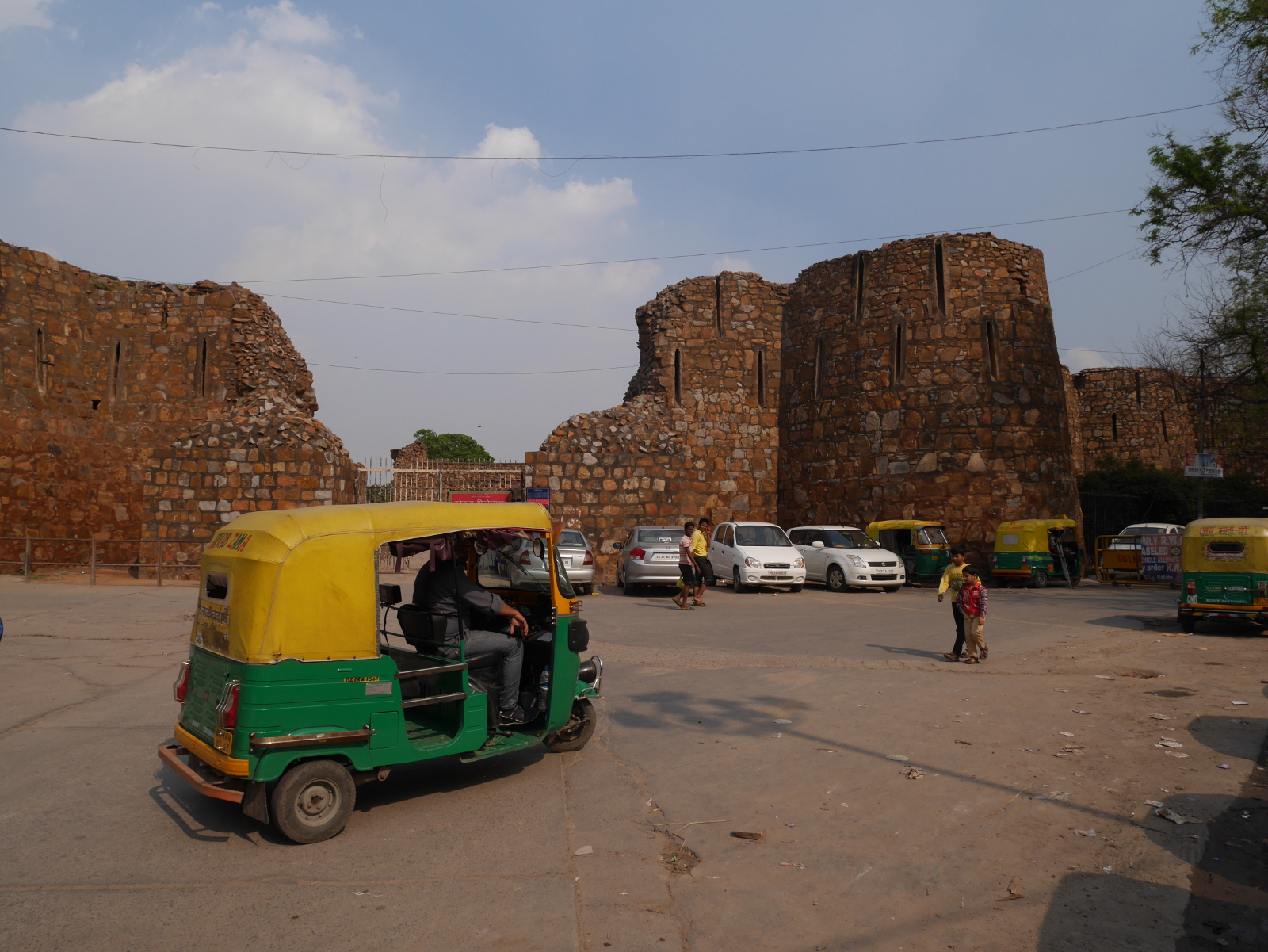 A Bajaj autorickshaw at Firoz Shah Kotla, Delhi.