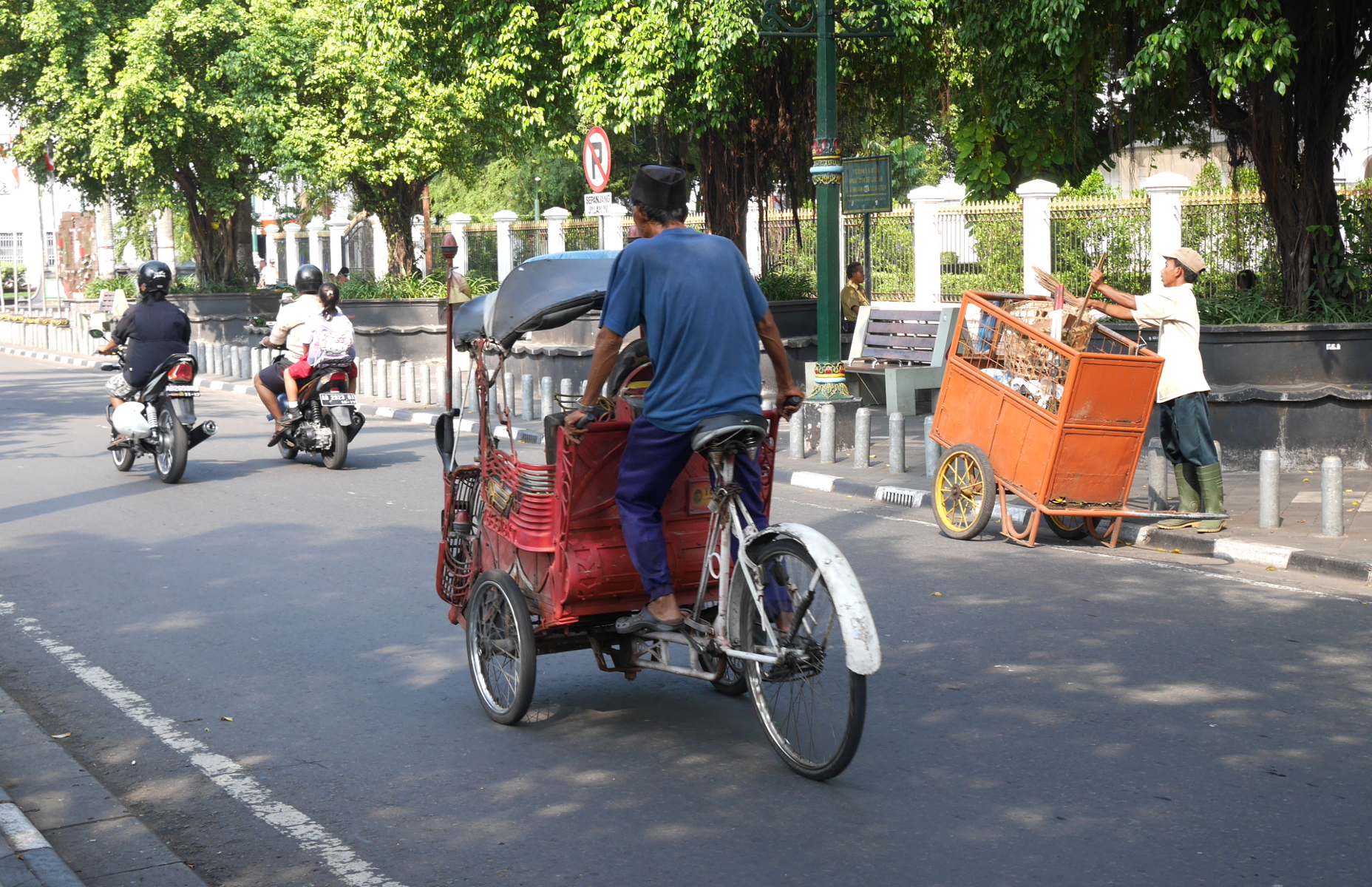 A becak in Yogyakarta.