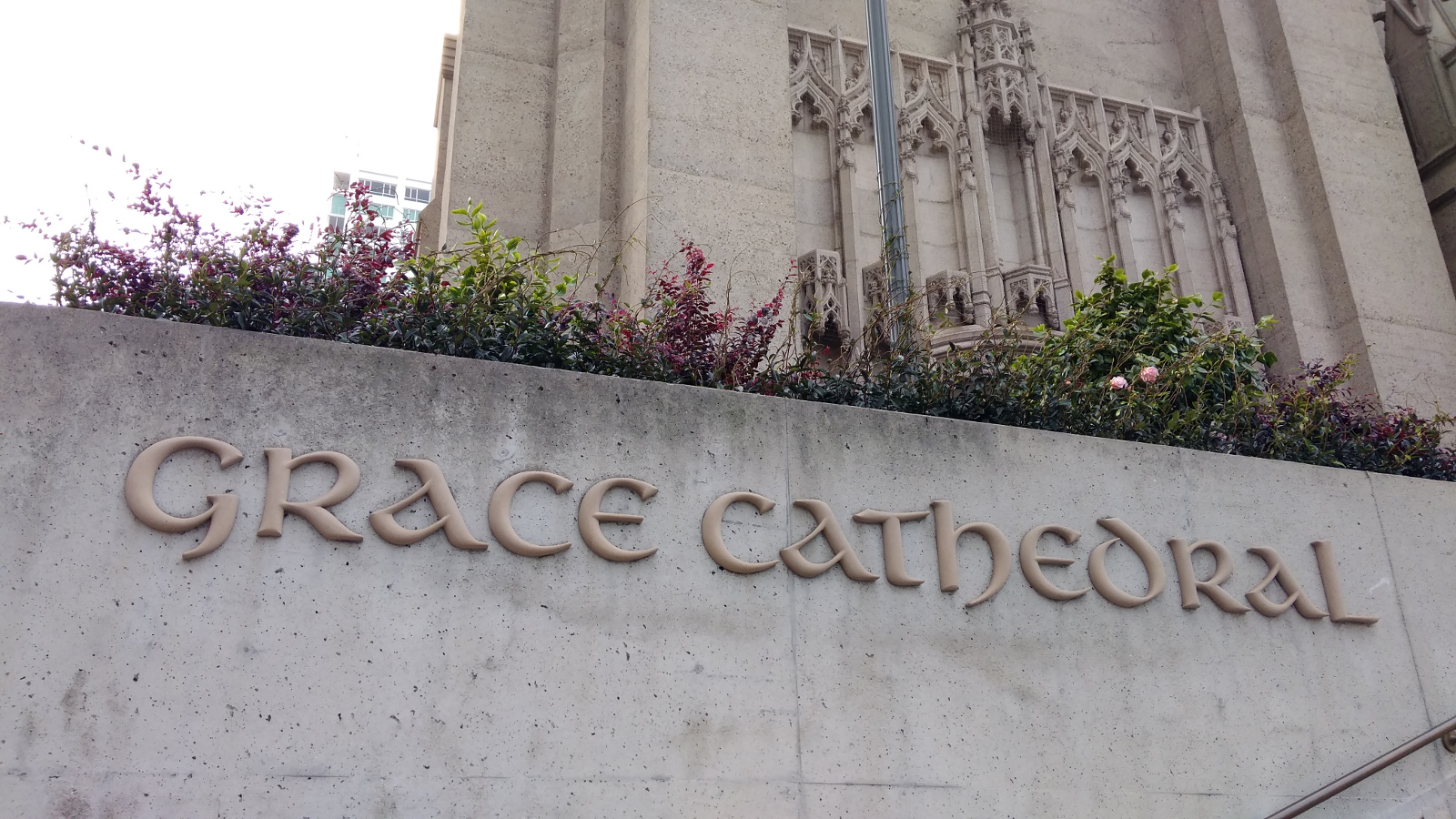 Almost all signage at the cathedral is written in this quasi-medieval uncial script.