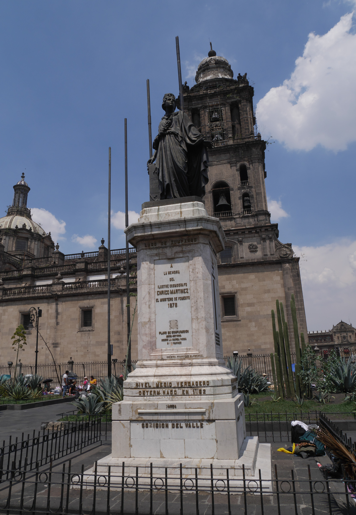 Monument to Enrico Martínez, one of the engineers who built drainage works on Lake Texcoco.