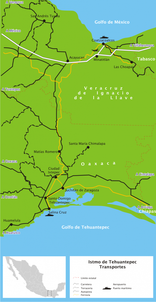 Tehuantepec Railroad map