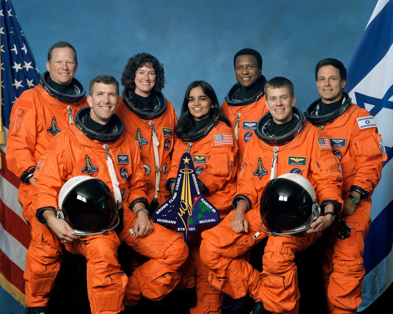 The crew of STS-107, in their official NASA portrait before their mission. (Source: NASA)