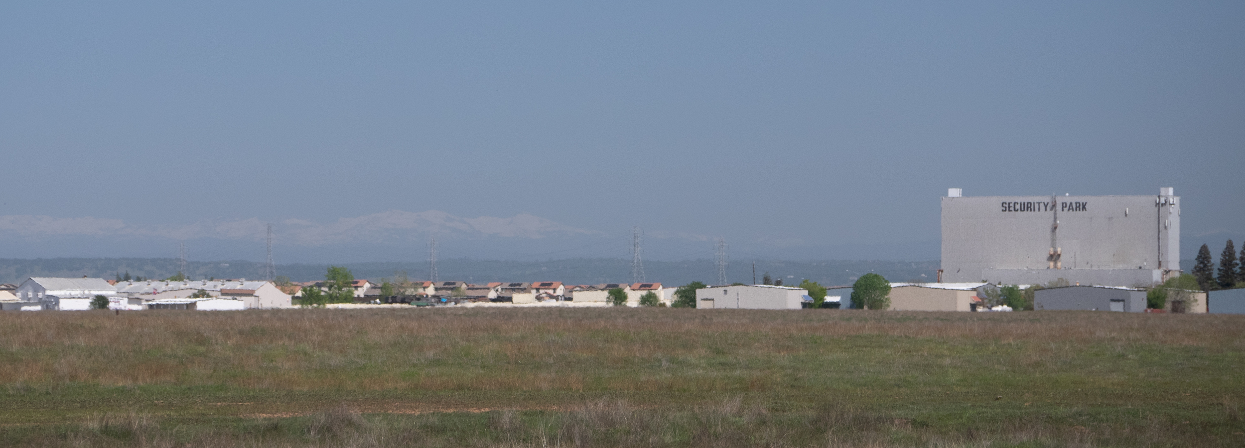Security Park and the distant Sierra Nevada.