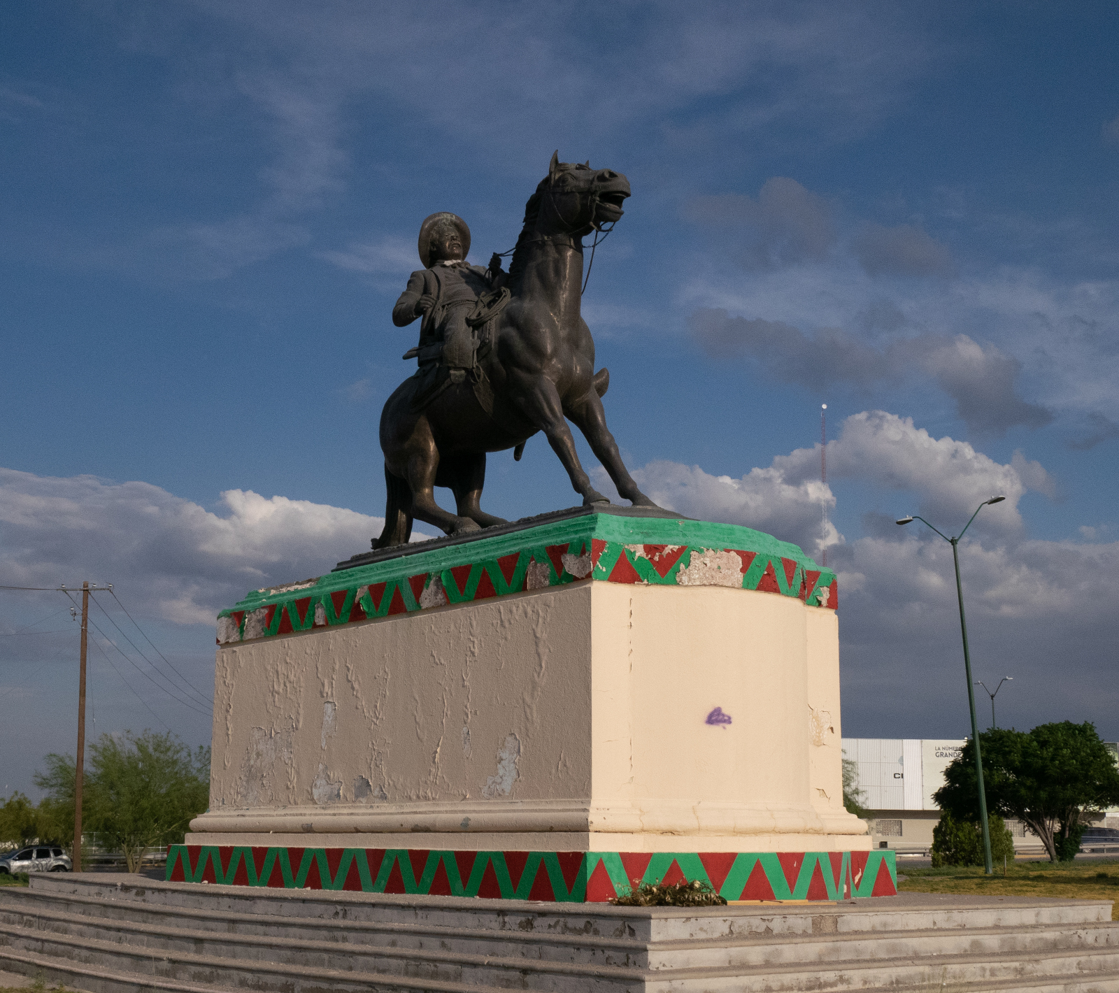 Heroic equestrian statue of Pancho Villa in Ciudad Juárez.