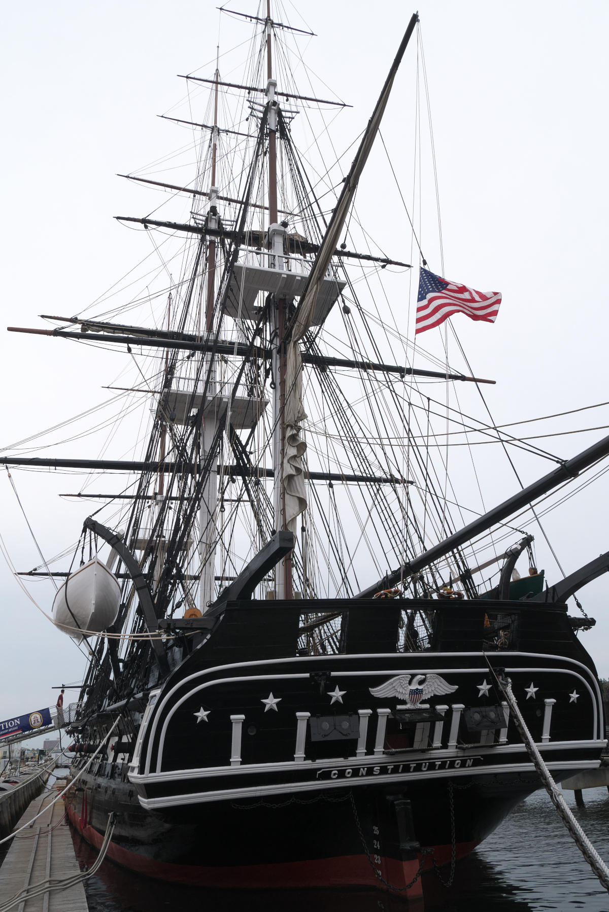The stern of the USS Constitution.