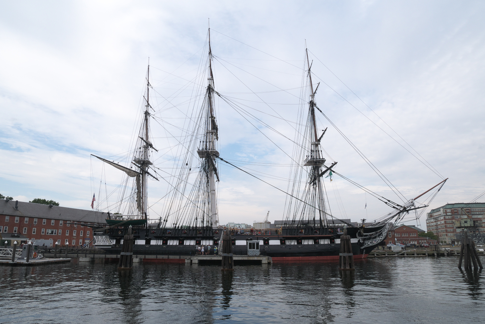 View of the USS Constitution from the starboard side.