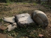 Wrecked cement bags.