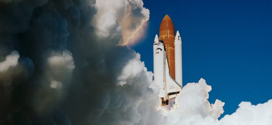 Space Shuttle Challenger taking off for the STS 51-L mission, January 28, 1986. (Source: NASA)